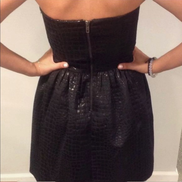 ** SOLD! ** AQUA BLACK STRAPLESS DRESS XS - Picture 3 of 6